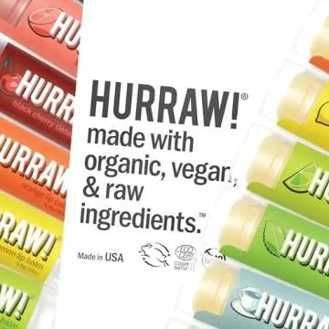 Hurraw! Unscented Lip Balm: Organic, Certified Vegan, Cruelty and Gluten Free. Non-GMO, 100% Natural Ingredients. Bee, Shea, Soy and Palm Free. Made in USA