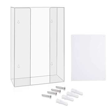 HIIMIEI Acrylic Glove Dispenser Wall Mount, Clear Plastic Glove Rack Floating Triple Gloves Box Holder 16.1'' X 10.2'' X 3.8'', Capacity Of 3 Glove Boxes