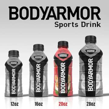 BODYARMOR Sports Drink Sports Beverage, Fruit Punch, Coconut Water Hydration, Natural Flavors With Vitamins, Potassium-Packed Electrolytes, Perfect For Athletes, 20 Fl Oz (Pack of 6)