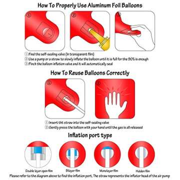 40 Inch Red Large Numbers Birthday Party Decorations Helium Foil Mylar Big Number Balloon Digital 3