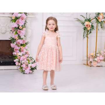 Baby Girl Butterfly Dress Toddler Daisy Flower Princess Tulle Tutu Dress Sleeveless Boho 1st Birthda...