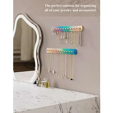 NiHome Wall Mount Jewelry Organizer 2-Pack for Stylish Storage