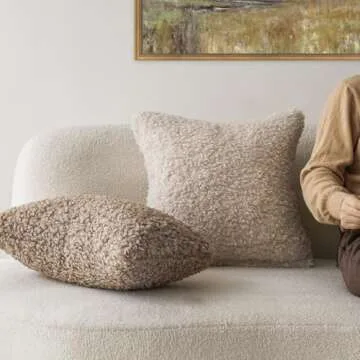 Foindtower Soft Faux Fur Pillow Covers for Cozy Decor