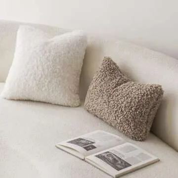 Foindtower Soft Faux Fur Pillow Covers for Cozy Decor