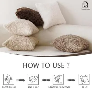 Foindtower Soft Faux Fur Pillow Covers for Cozy Decor