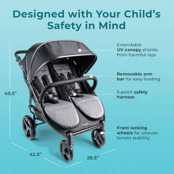 Gaggle by Foundations Roadster Duo Side by Side Double Stroller | Lightweight Compact Double Strolle...