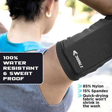 E Tronic Edge Phone Holder for Running, Cell Phone Arm Bands with Reflective Logo, Phone Strap Armba...
