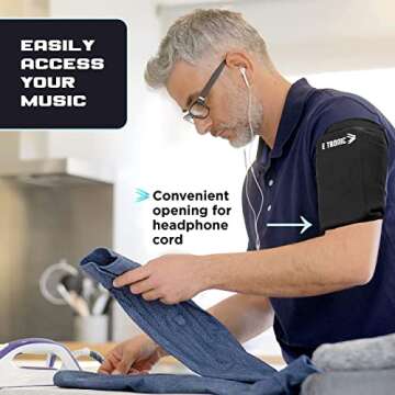 E Tronic Edge Phone Holder for Running, Cell Phone Arm Bands with Reflective Logo, Phone Strap Armband Fits iPhone and Android, Use for Running, Walking, Hiking and Biking, Black, Small