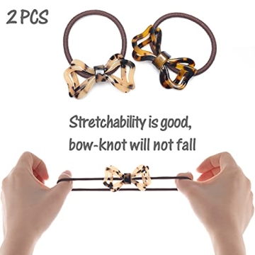 Elegant Tortoise Shell Bowknot Hair Scrunchies for Women