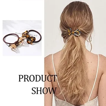 Elegant Tortoise Shell Bowknot Hair Scrunchies for Women