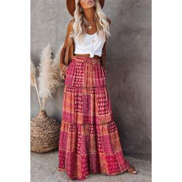 Stylish Boho Maxi Skirt with Pockets for Summer Wear