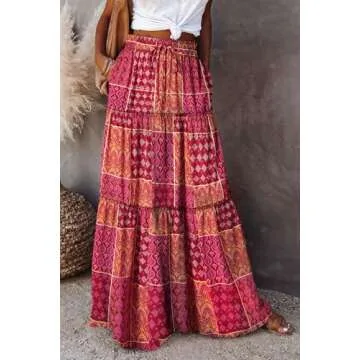 Stylish Boho Maxi Skirt with Pockets for Summer Wear