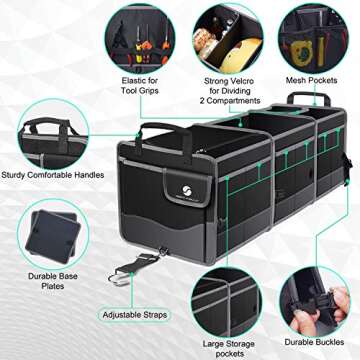 Trunk Organizer with Cooler for All Vehicle Types