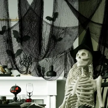 Biubee 5Pcs Halloween Black Creepy Cloth - Spooky Gauze Fabric for Haunted Party Decorations