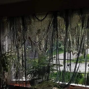 Biubee 5Pcs Halloween Black Creepy Cloth for Spooky Decorations