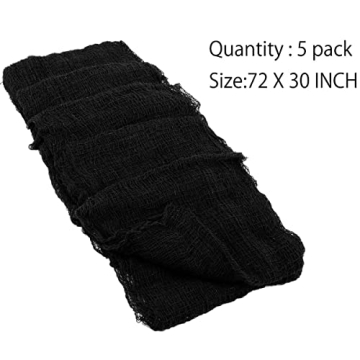 Biubee 5Pcs Halloween Black Creepy Cloth for Spooky Decorations