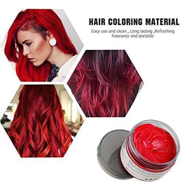 BeeShine Hair Coloring Wax - Wine Red Instant Matte Hairstyle Cream