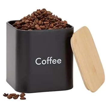 Juvale Set of 2 Black Canisters for Kitchen Storage