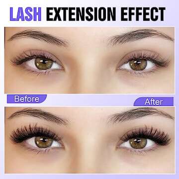 Pawotence Lash Clusters 40D 280pcs Cluster Eyelash Extensions 9-16mm Mix Eyelash Clusters Lash Extension Individual Lashes for Self Application (40D, 0.07D, 9-16mm)