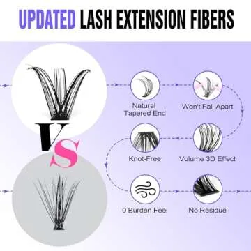 Pawotence Lash Clusters 40D 280pcs Cluster Eyelash Extensions 9-16mm Mix Eyelash Clusters Lash Extension Individual Lashes for Self Application (40D, 0.07D, 9-16mm)