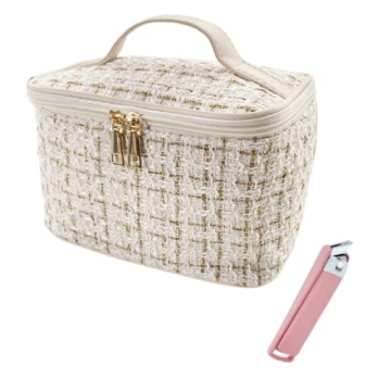 Swyinouni Women's Cosmetic Bag,Check Handbag Cosmetic Bag,Women Girls Essential Travel Bag,Travel To...