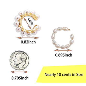 Moepapa Pearl Hoop Ear Cuffs Set Stylish No Piercing