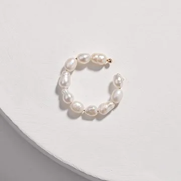 Moepapa Pearl Hoop Ear Cuffs Set Stylish No Piercing