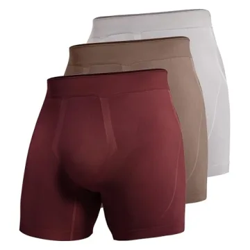 CRZ YOGA Men's Seamless 5" Boxer Briefs (3-Pack) - Comfort and Breathability