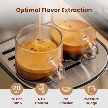 Gevi Espresso Machine with Portafilter and Milk Frother