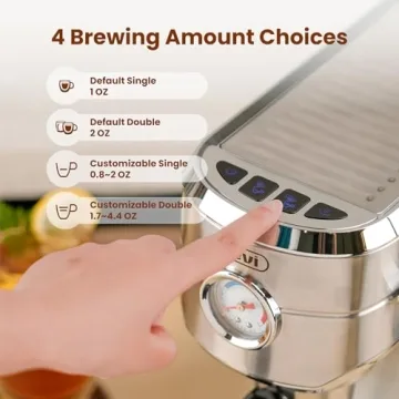 Gevi Espresso Machine with Portafilter and Milk Frother