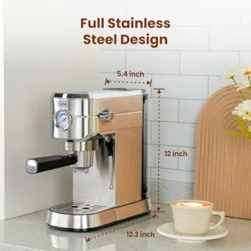 Gevi Espresso Machine with Portafilter and Milk Frother