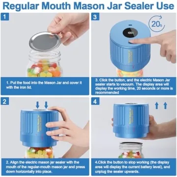 Electric Mason Jar Vacuum Sealer Kit for Food Preservation