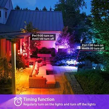 HEKEE LED Flood Light Outdoor, 50W RGB Color Changing 5000 Lumens FloodLight, DIY Strobe Mode, 120 Colors Uplight, Timing, RGBW 2700K Warm White, IP66 Waterproof Spotlight (2 Pack)