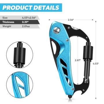 Multitool Carabiner with Pocket Knife, Survival Gear for Camping Hiking，EDC Carabiners Keychain wi...