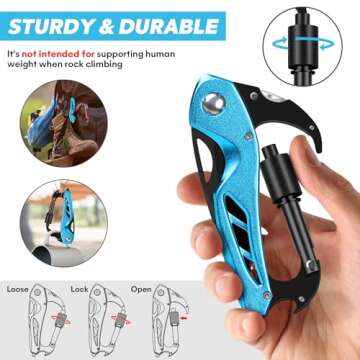 Multitool Carabiner with Pocket Knife, Survival Gear for Camping Hiking，EDC Carabiners Keychain with Folding Knives, Bottle Opener, Window Breaker and Screwdriver, Stocking Stuffers Gifts for Men…