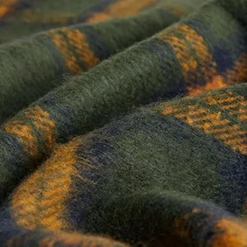 ZonLi Green Plaid Throw Blanket - Cozy Decorative Charm