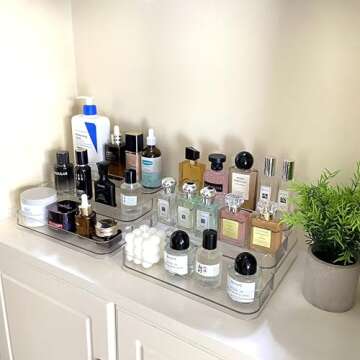 Rusnugic Perfume Organizer - 2 Pack Three-Tiered Shelf - Perfume Lotion Skincare Stand, Spice Vitami...