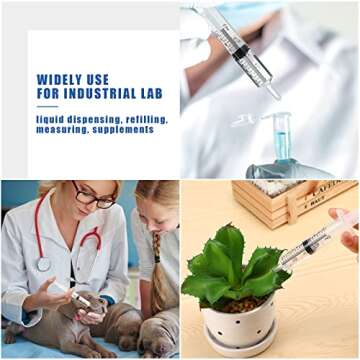 Frienda 4 Pack Plastic Measuring Syringe for Multiple Uses