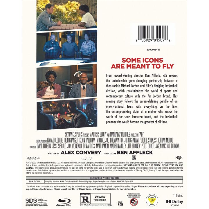 Air Blu-ray - Inspiring True Story of Nike's Rise