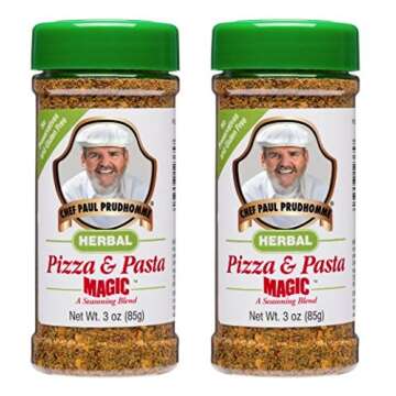 Chef Paul Prudhomme’s Herbal Pizza and Pasta Magic Seasoning Blend 3.0 OZ Pack of 2