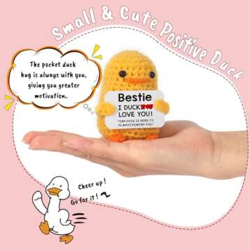 MBL Bestie Best Friend Women Birthday - I Duck Love You, Funny Handmade Positive Emotional Knitted D...