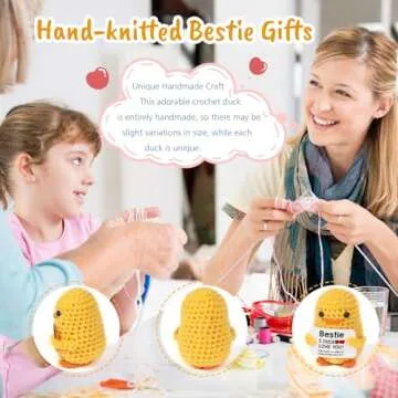 MBL Bestie Best Friend Women Birthday - I Duck Love You, Funny Handmade Positive Emotional Knitted Duck for Female Women BFF Friendship Birthday Christmas White Elephant Valentine's Day Gifts