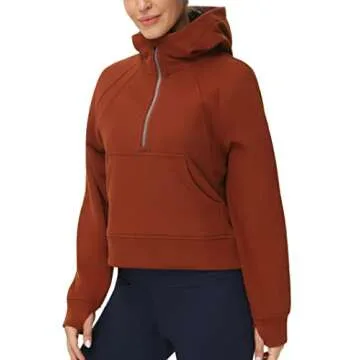 Stylish Fleece Lined Women's Half Zip Hoodies