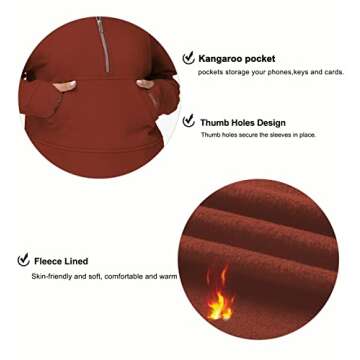 Stylish Fleece Lined Women's Half Zip Hoodies