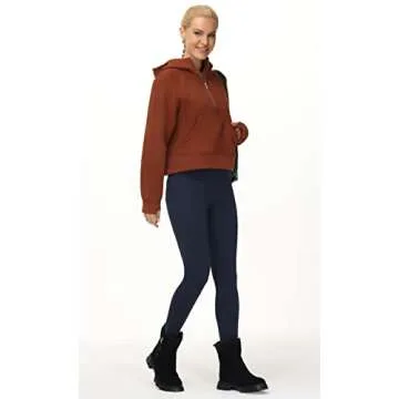 Stylish Fleece Lined Women's Half Zip Hoodies
