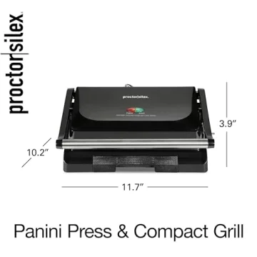 Proctor Silex 1000W Panini Press Grill Nonstick Easy Clean