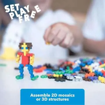 PLUS PLUS - Open Play Set - 600 Piece - Basic Color Mix, Construction Building Stem Toy, Interlocking Mini Puzzle Blocks for Kids