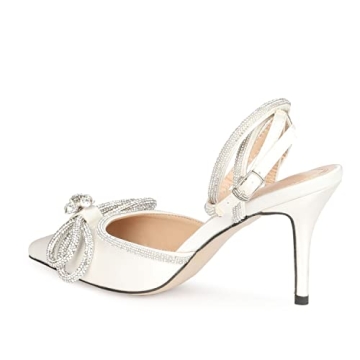 Elegant Rhinestone Bow Heels for Weddings and Parties