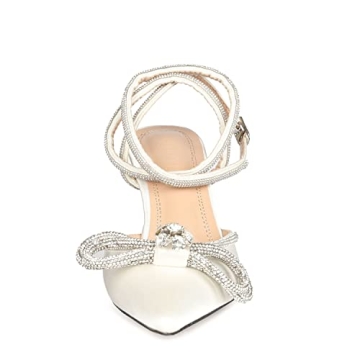 Elegant Rhinestone Bow Heels for Weddings and Parties