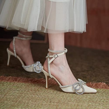 Elegant Rhinestone Bow Heels for Weddings and Parties